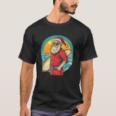 Schönes Surfen Santa Kostüm für Surfbretter und St T-Shirt (Vorderseite)