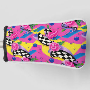Schönes Surreal-Pink- und Schachbrettmuster Golf Headcover