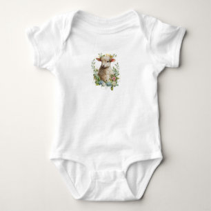 Schönes süßes Baby Lamm mit Blume Strampler