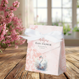 Schönes Swan Pink Floral Damask Girl Babydusche Geschenkschachtel