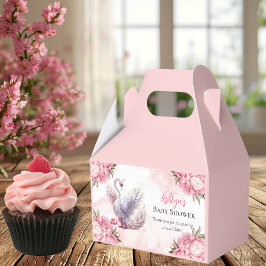 Schönes Swan Pink Floral Girl Babydusche Geschenkschachtel