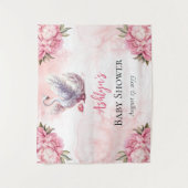Schönes Swan Pink Floral Girl Babydusche Wandteppich (Vorderseite)