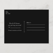 Schönes Swan Silver Elegante Chic Save the Date Ankündigungspostkarte (Rückseite)