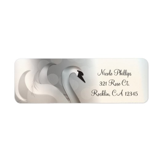 Schönes Swan White & Silver Elegante Einladung (Vorne)