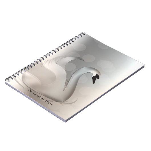 Schönes Swan White & Silver Eleganter Custom Chic Notizblock (Linke Seite)