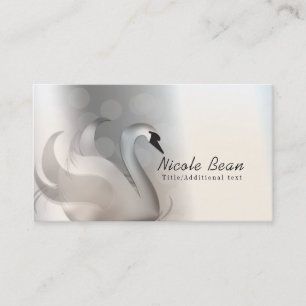 Schönes Swan White & Silver Eleganter Custom Chic Visitenkarte