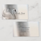Schönes Swan White & Silver Eleganter Custom Chic Visitenkarte (Vorne/Hinten)
