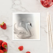 Schönes Swan White & Silver Elegantes Party Serviette (Beispiel)