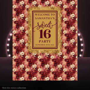 Schönes Sweet 16 Blush Burgundy Gold Tapestry Wandteppich