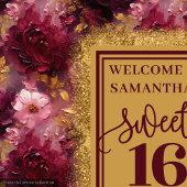 Schönes Sweet 16 Blush Burgundy Gold Tapestry Wandteppich