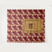 Schönes Sweet 16 Blush Burgundy Gold Tapestry Wandteppich (Vorderseite (Horizontal))