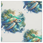 Schönes Swimming Sea Schildkrötengewebe Stoff (Muster)