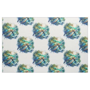 Schönes Swimming Sea Schildkrötengewebe Stoff