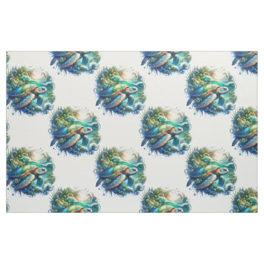 Schönes Swimming Sea Schildkrötengewebe Stoff (Fat Quarter (45,7 x 55,9 cm))