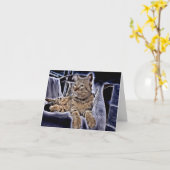 Schönes Tabby Karte (Gelbe Blume)