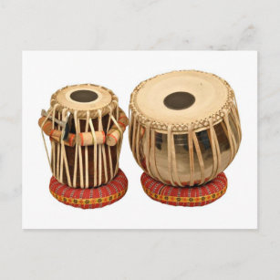 Schönes Tabla Set Indisches Schlagzeug Instrument Postkarte