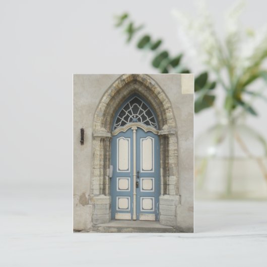 Schönes Tallinn, Estnischer Stein und Holztüren Postkarte (Stehend Vorderseite)