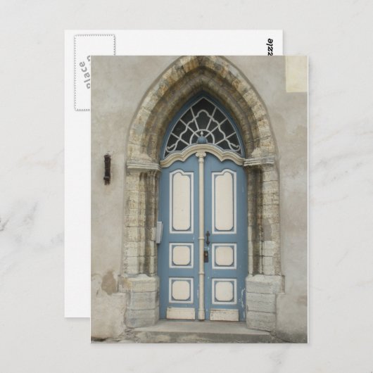 Schönes Tallinn, Estnischer Stein und Holztüren Postkarte (Vorne/Hinten)