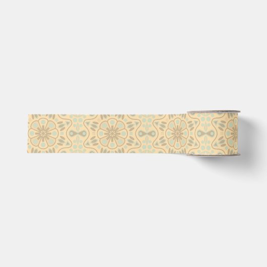 Schönes Tan und blaues Muster Ripsband (Vorderseite)