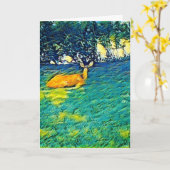 Schönes Taubennappen auf dem Rasen, Leere Karte (Gelbe Blume)