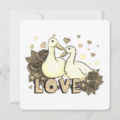 Schönes Taubenpaar in Liebe mit Rose (Vorderseite)