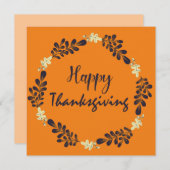 Schönes Thanksgiving mit Circle-Blätter Einladung (Vorne/Hinten)