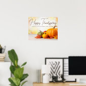 Schönes Thanksgiving-Thanksgiving-individualisierb Poster (Heimbüro)