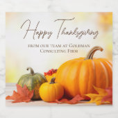 Schönes Thanksgiving-Thanksgiving-individualisierb Schaumweinetikett (Einzelnes Label)