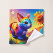 Schönes Tier Drei Badhandtuch Set (Waschlappen)