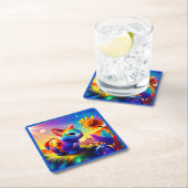 Schönes Tier Drei Rechteckiger Pappuntersetzer (Vor Ort)