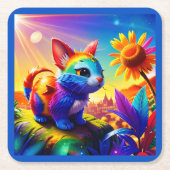 Schönes Tier Drei Rechteckiger Pappuntersetzer (Vorderseite)