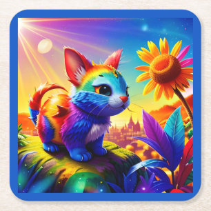 Schönes Tier Drei Rechteckiger Pappuntersetzer