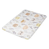 Schönes Tierkopfmuster und Blumenmuster Badematte (Schrägansicht)