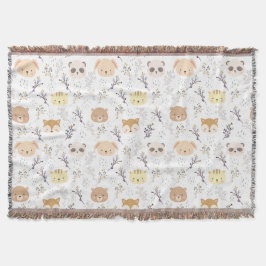 Schönes Tierkopfmuster und Blumenmuster Decke