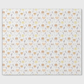 Schönes Tierkopfmuster und Blumenmuster Geschenkpapier (Flach)