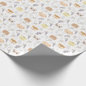 Schönes Tierkopfmuster und Blumenmuster Geschenkpapier (Ecke)