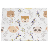 Schönes Tierkopfmuster und Blumenmuster Große Geschenktüte (Vorderseite)