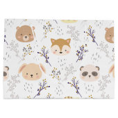 Schönes Tierkopfmuster und Blumenmuster Große Geschenktüte (Rückseite)