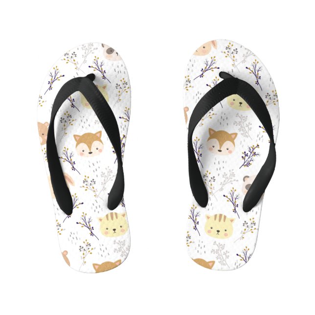 Schönes Tierkopfmuster und Blumenmuster Kinderbadesandalen (Fußbett)