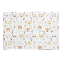 Schönes Tierkopfmuster und Blumenmuster Kissenbezug