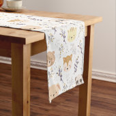 Schönes Tierkopfmuster und Blumenmuster Kurzer Tischläufer (Beispiel)