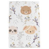 Schönes Tierkopfmuster und Blumenmuster Mittlere Geschenktüte (Vorderseite)