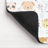 Schönes Tierkopfmuster und Blumenmuster Mousepad (Ecke)