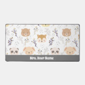 Schönes Tierkopfmuster und Blumenmuster Schreibtischunterlage (Vorderseite)