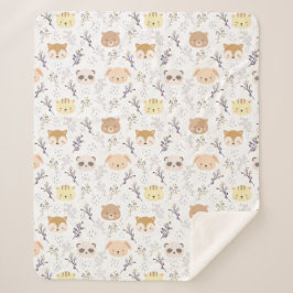 Schönes Tierkopfmuster und Blumenmuster Sherpadecke