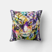 Schönes Tiger-Kissen | Farbiger Tiger Kissen (Rückseite)