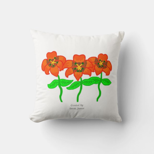 Schönes Tiger Lilies Square Throw Kissen (Vorderseite)