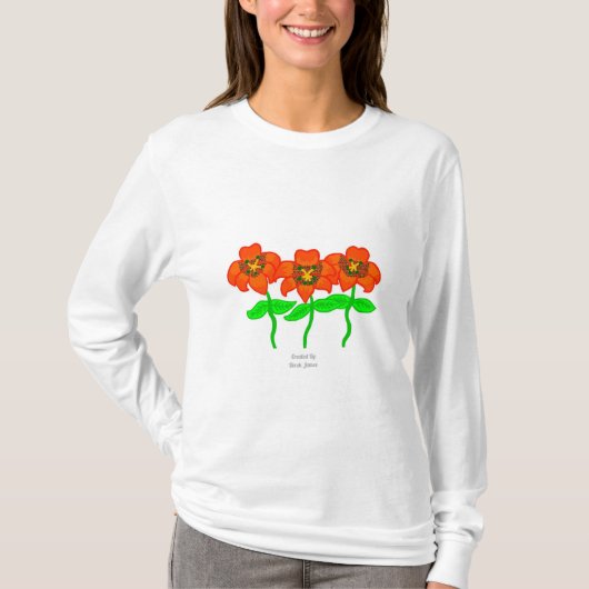 Schönes Tiger Lilies Women's Long Sleeve Shirt (Vorderseite)