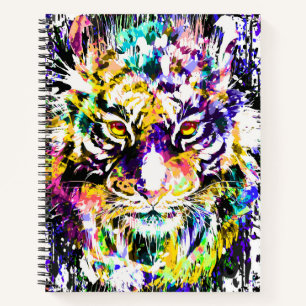 Schönes Tiger-Notebook - farbenfrohe Tiger-Artwork Notizblock