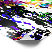 Schönes Tiger Poster Glossy - farbenfroher Tiger (Ecke)